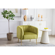 Russell Velvet Armchair In Moss Green