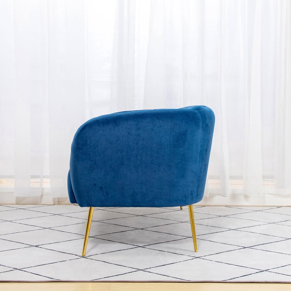 Russell Velvet Two Seater Sofa In Blue - Furniture Maxi