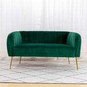 Russell Velvet Two Seater Sofa In Green - Furniture Maxi