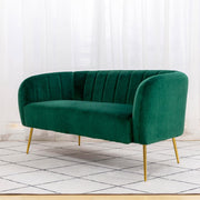 Russell Velvet Two Seater Sofa In Green - Furniture Maxi