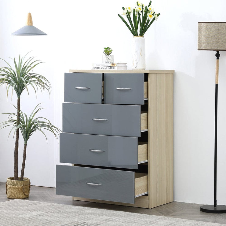 Agata Tall High Gloss Chest Of Drawers