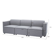 Tessa Modular 3 Seater Sofa with 2 Ottomans