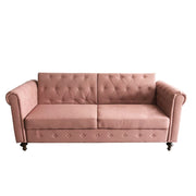Toronto 3 Seater Chesterfield Style Fabric Sofa Bed In Pink