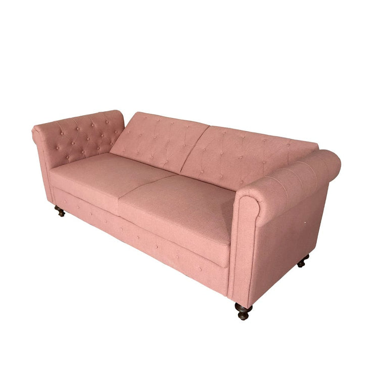 Toronto 3 Seater Chesterfield Style Fabric Sofa Bed In Pink