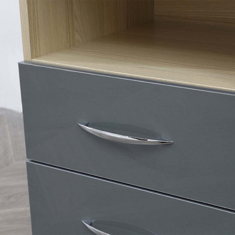 Set Of 2 Agata 2 Drawer Bedside Tables In Grey and Oak