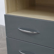 Set Of 2 Agata 2 Drawer Bedside Tables In Grey and Oak