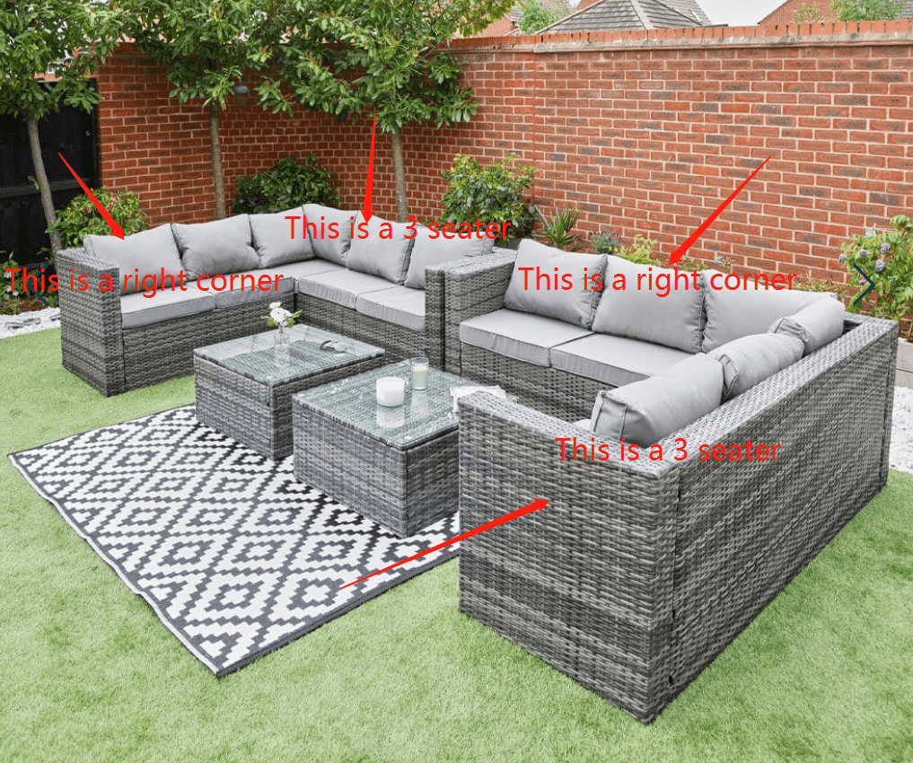 Vancouver 10 Seater Rattan Corner Sofa Patio Set