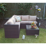 Vancouver 5 Seater Brown Rattan Corner Sofa Patio Set, Garden Furniture, Furniture Maxi, Furniture Maxi