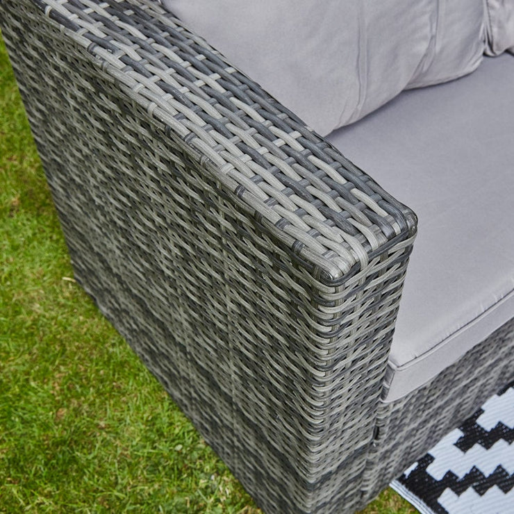 Vancouver 5 Seater Grey Rattan Corner Sofa Patio Set