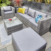 Vancouver 5 Seater Rattan Garden Furniture Set In Grey, Garden Furniture, Furniture Maxi, Furniture Maxi
