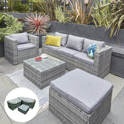 Vancouver 5 Seater Rattan Garden Furniture Set In Grey, Garden Furniture, Furniture Maxi, Furniture Maxi