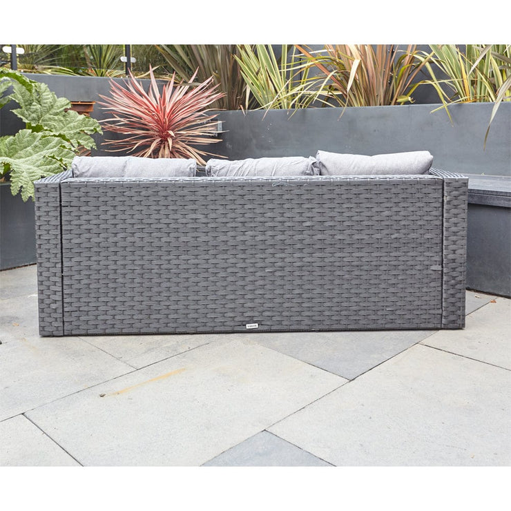 Vancouver 6 Seater Modular Rattan Sofa Set In Black