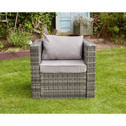 Vancouver 7 Seater Rattan Garden Sofa Set In Grey