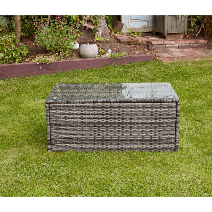 Vancouver 7 Seater Rattan Garden Sofa Set In Grey