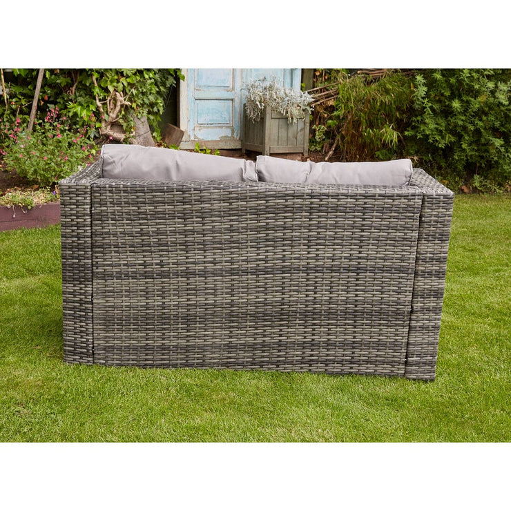 Vancouver 7 Seater Rattan Garden Sofa Set In Grey