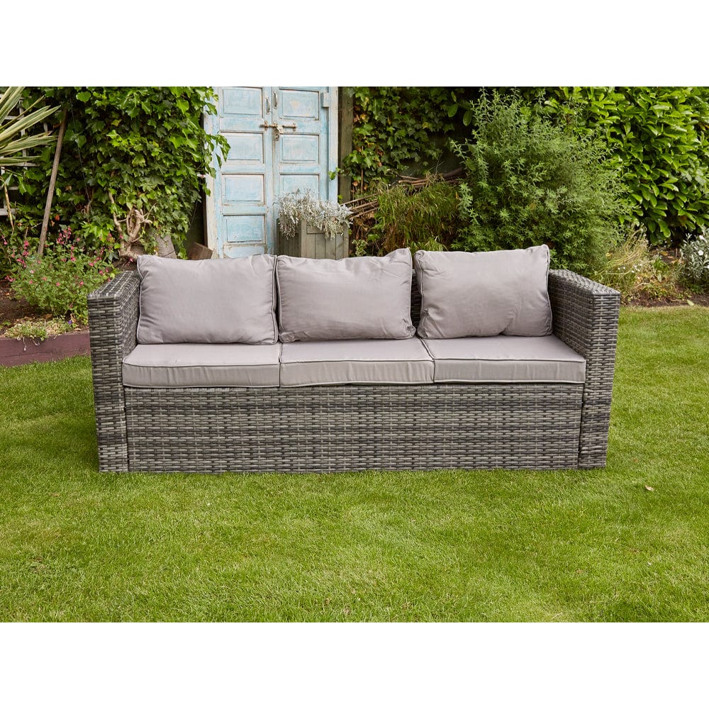 Vancouver Seater Rattan Garden Sofa Set In Grey