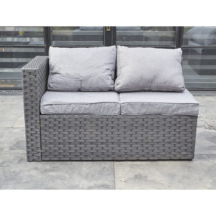 Vancouver 9 Seater Corner Rattan Garden Set In Black