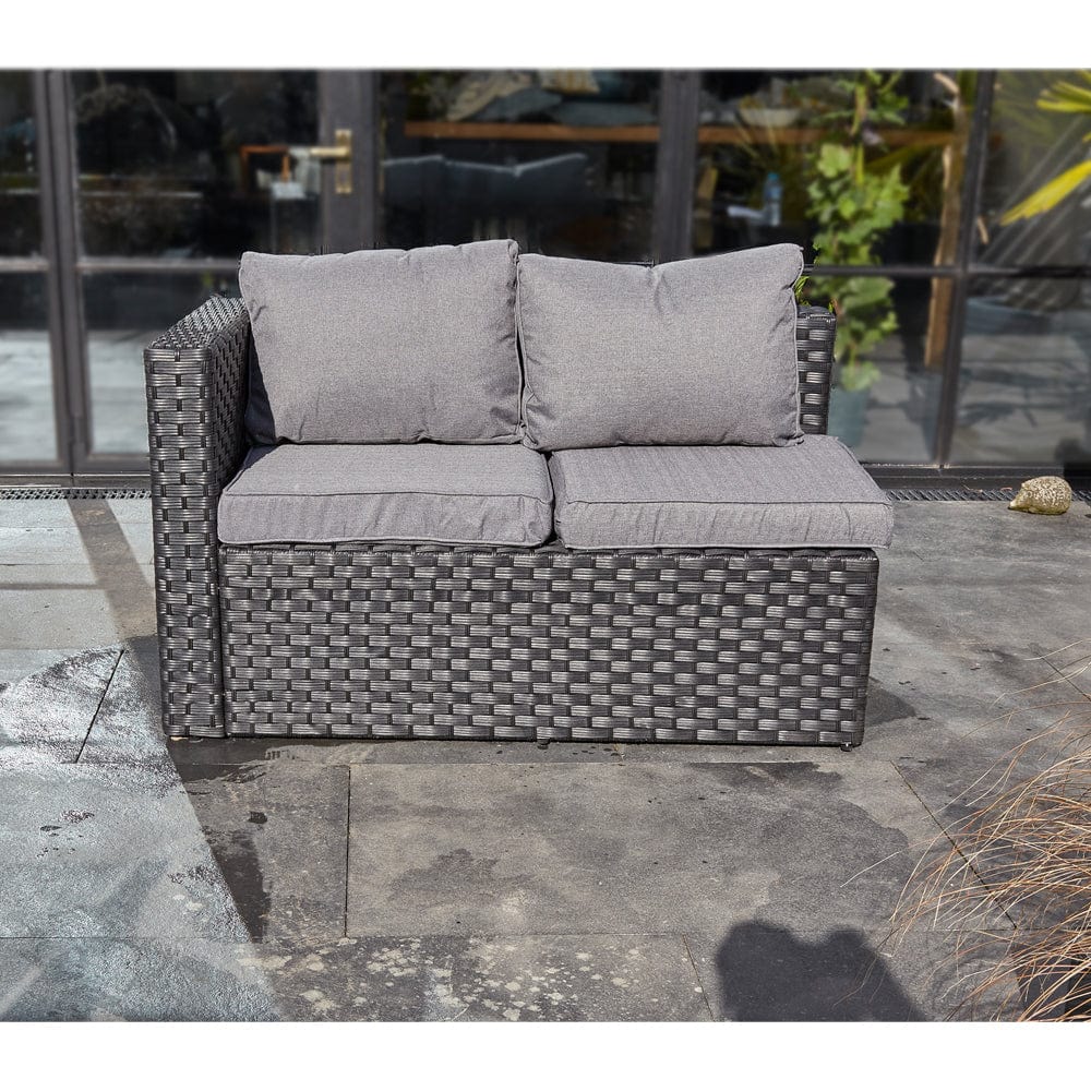 2 seater black rattan garden sofa new arrivals