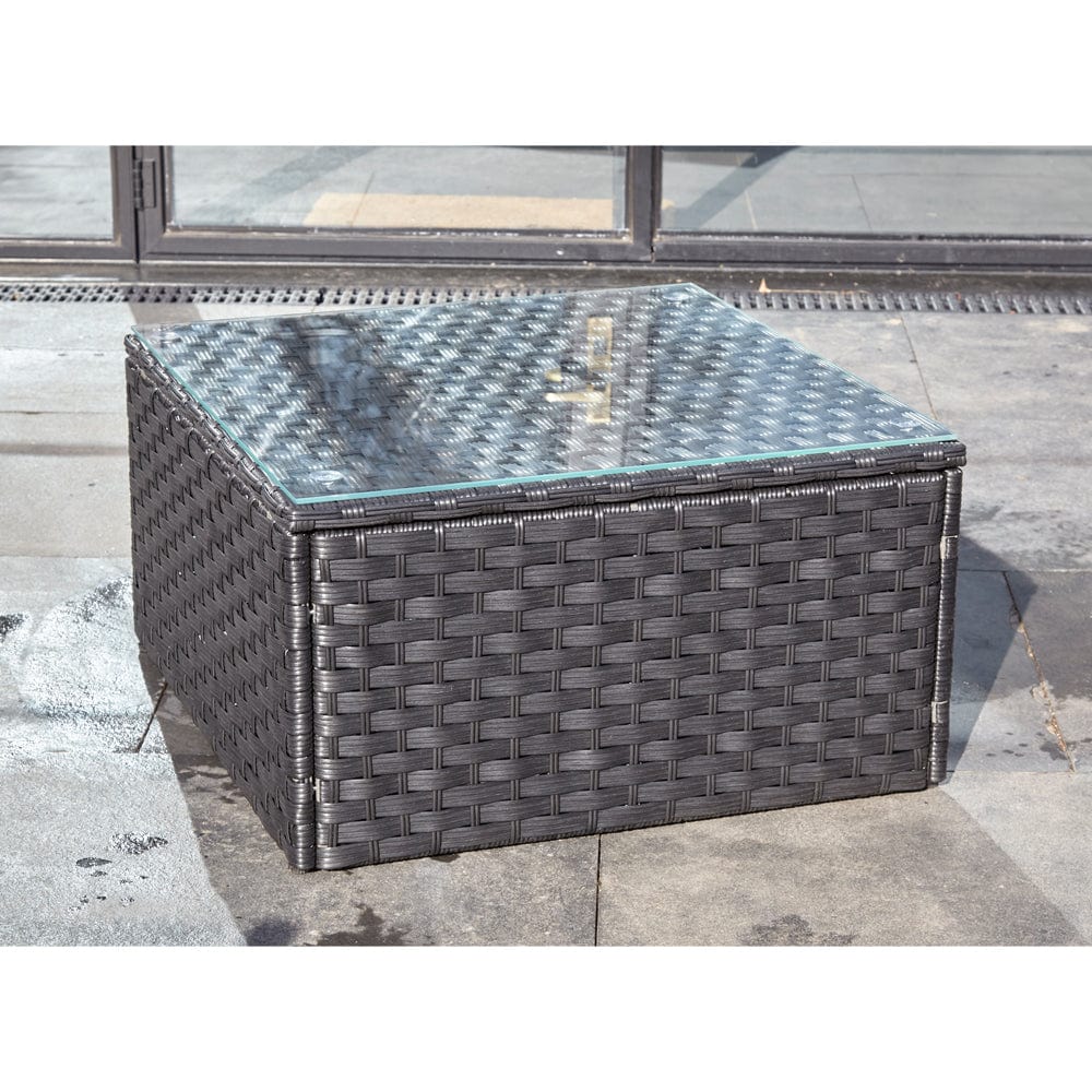 Vancouver 5 Seater Black Rattan Corner Sofa Patio Set
