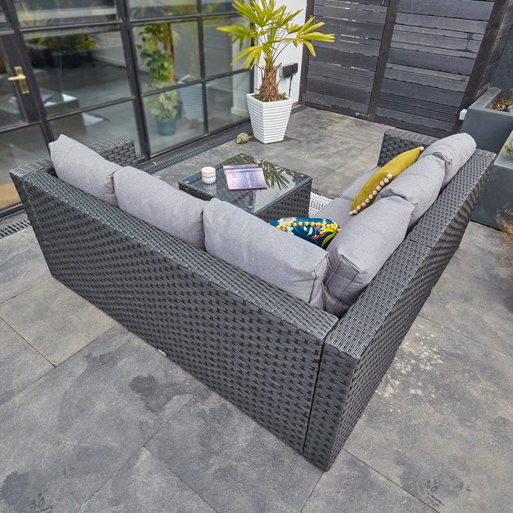 Vancouver 5 Seater Black Rattan Corner Sofa Patio Set, Garden Furniture, Furniture Maxi, Furniture Maxi