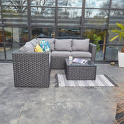 Vancouver 5 Seater Black Rattan Corner Sofa Patio Set, Garden Furniture, Furniture Maxi, Furniture Maxi