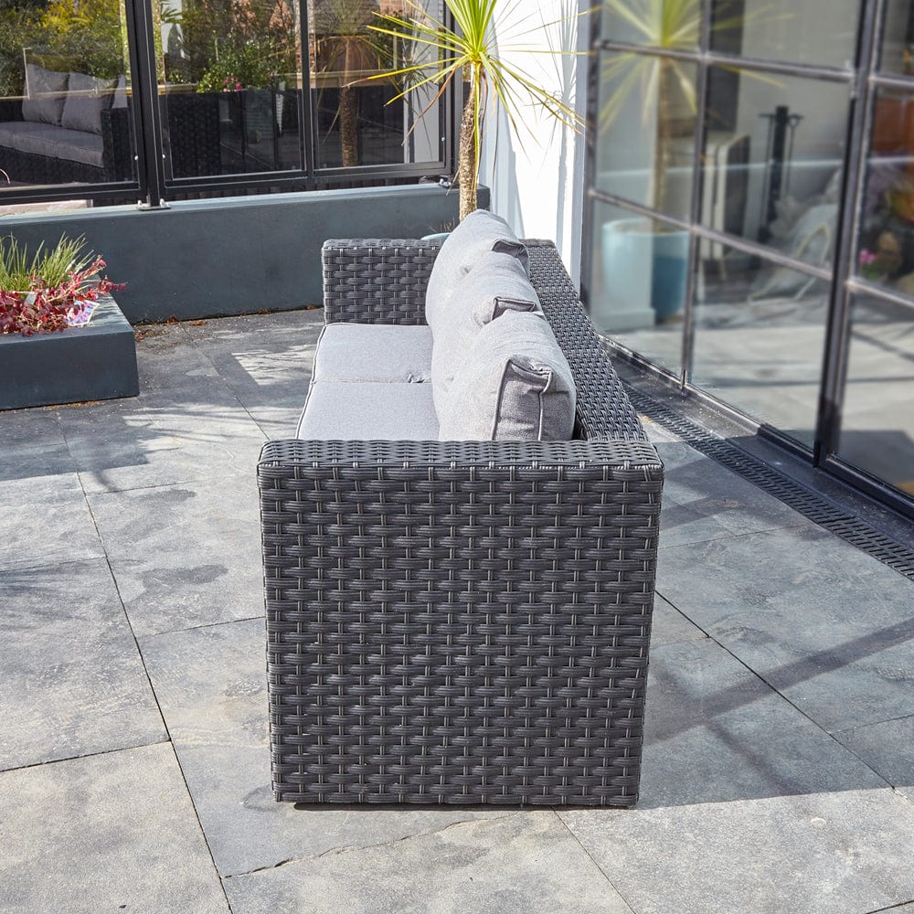Vancouver 5 Seater Black Rattan Corner Sofa Patio Set