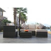 Vancouver 5 Seater Rattan Garden Furniture Set In Brown, Garden Furniture, Furniture Maxi, Furniture Maxi