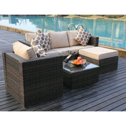 Vancouver 5 Seater Rattan Garden Furniture Set In Brown, Garden Furniture, Furniture Maxi, Furniture Maxi