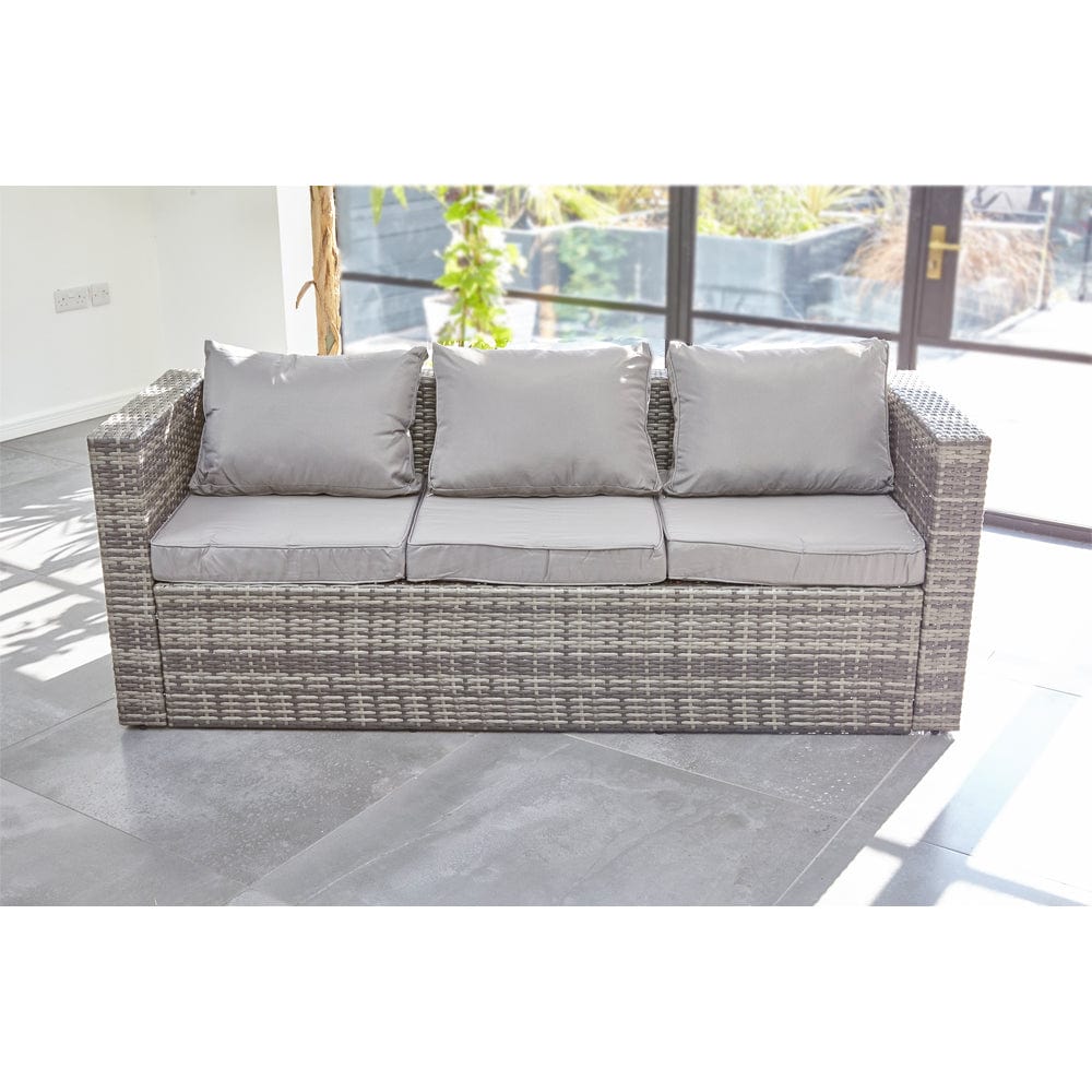 Vancouver 6 seater modular rattan sofa set discount in grey