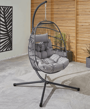 Bradway Hanging Egg Chair with Grey Cushions