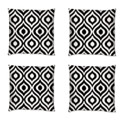 Ashcraft 4 Piece Waterproof Outdoor Scatter Cushions in Black Pattern