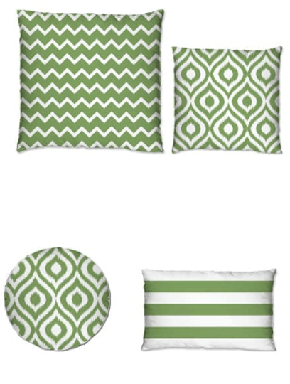 Ashcraft Waterproof Outdoor Scatter Cushion Set in Green Pattern