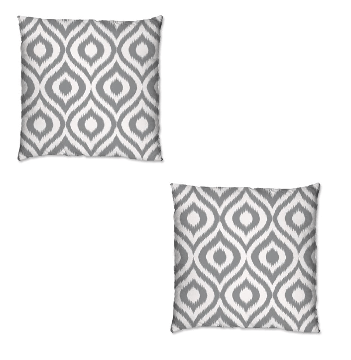 Ashcraft 2 Piece Waterproof Outdoor Scatter Cushions in Grey Pattern