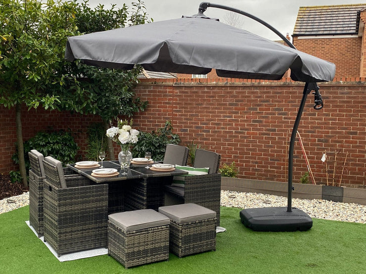 Eton Rattan Garden 8 Seater Cube Set In Grey