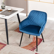 Zoe Velvet Upholstery Dining Chair with Armrest - Set Of 2