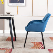 Zoe Velvet Upholstery Dining Chair with Armrest - Set Of 2