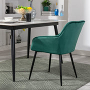 Zoe Velvet Upholstery Dining Chair with Armrest - Set Of 2