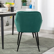 Set Of 2 Zoe Velvet Upholstery Dining Chair with Armrest