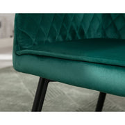 Zoe Velvet Upholstery Dining Chair with Armrest - Set Of 2