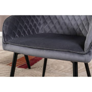 Zoe Velvet Upholstery Dining Chair with Armrest - Set Of 2