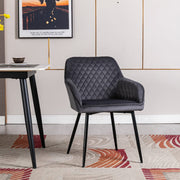 Zoe Velvet Upholstery Dining Chair with Armrest - Set Of 2