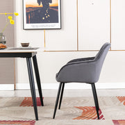 Zoe Velvet Upholstery Dining Chair with Armrest - Set Of 2