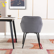 Zoe Velvet Upholstery Dining Chair with Armrest - Set Of 2