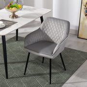 Zoe Velvet Upholstery Dining Chair with Armrest - Set Of 2