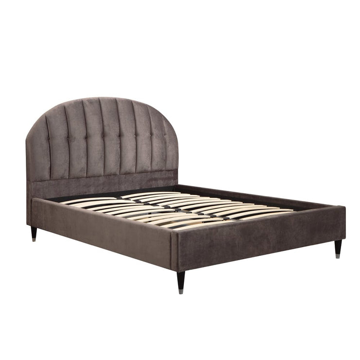 Camden Luxurious Velvet Chesterfield Bed In Soft Coffee