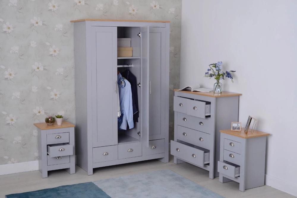 Grey and oak online bedroom furniture set