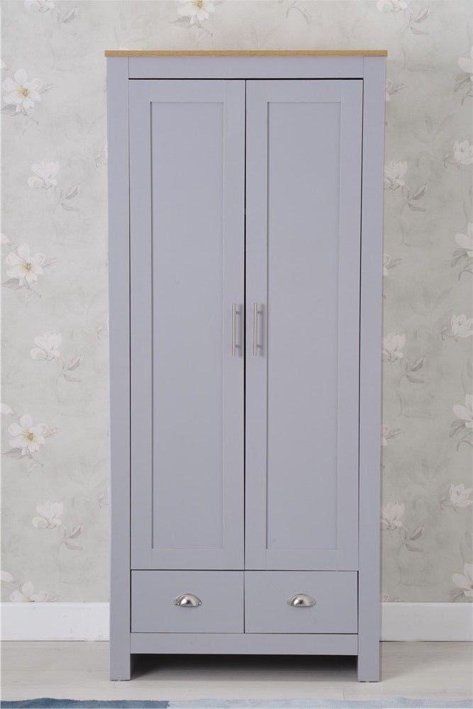 Heritage Set of Three Bedroom Piece with Grey and Oak Finish, Bedroom Furniture, Furniture Maxi, Furniture Maxi