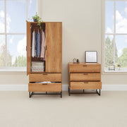 Belluno Industrial Style Bedroom Set with Wardrobe and Chest