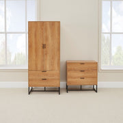 Belluno Industrial Style Bedroom Set with Wardrobe and Chest