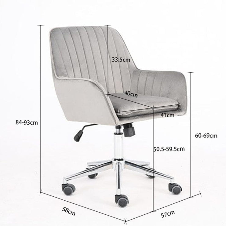 Melton Office Chair Upholstered Velvet Channel Tufted